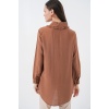 Fırfırlı Uzun Gömlek Tunik 5952 - Sütlü Kahve