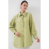 Fırfırlı Uzun Gömlek Tunik 5952 - Çağla