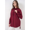 Fırfırlı Uzun Gömlek Tunik 5953 - Bordo