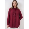 Fırfırlı Uzun Gömlek Tunik 5953 - Bordo