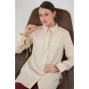 Fırfırlı Uzun Gömlek Tunik 5953 - Bej