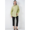 Kadın Uzun Oversize Gömlek 5965 - E.Yeşil