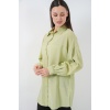 Kadın Uzun Oversize Gömlek 5965 - E.Yeşil
