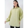 Kadın Uzun Oversize Gömlek 5965 - E.Yeşil