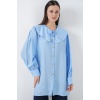 Kadın Bebe Yaka Uzun Tunik 5967 - Mavi