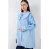Kadın Bebe Yaka Uzun Tunik 5967 - Mavi