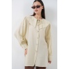 Kadın Bebe Yaka Uzun Tunik 5967 - Ekru