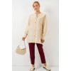 Kadın Bebe Yaka Uzun Tunik 5967 - Krem