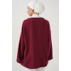 Keten Tesettür Kimono 5968 - Bordo