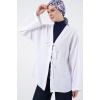 Keten Tesettür Kimono 5968 - Beyaz