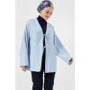 Keten Tesettür Kimono 5968 - Mavi