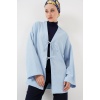 Keten Tesettür Kimono 5968 - Mavi