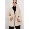 Keten Tesettür Kimono 5968 - Krem