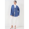 Keten Tesettür Kimono 5968 - İndigo