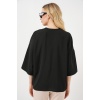 Kadın Kısa Kol Oversize Kimono 5969 - Siyah