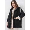 Kadın Teknik Kumaş Kapüşonlu Trençkot 5972 - Siyah