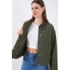 Kadın Cep Detaylı Kısa Ceket 5975 - Haki