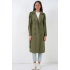 Kadın Kruvaze Yaka Trençkot 5978 - Haki