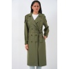 Kadın Kruvaze Yaka Trençkot 5978 - Haki