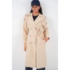 Kadın Kruvaze Yaka Trençkot 5978 - Bej