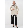 Kadın Kuşaklı Kısa Trençkot 5982 - Bej