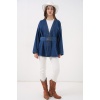 Kadın Kemerli Kot Ceket Tunik 5985 - Mavi