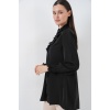 Kadın Fırfırlı Uzun Gömlek Tunik 5986 - Siyah