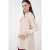 Kadın Fırfırlı Uzun Gömlek Tunik 5986 - Krem