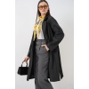 Kadın Kruvaze Yaka Trençkot 5987 - Siyah