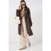 Kadın Kruvaze Yaka Trençkot 5987 - Kahverengi