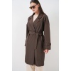 Kadın Kruvaze Yaka Trençkot 5987 - Kahverengi