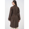 Kadın Kruvaze Yaka Trençkot 5987 - Kahverengi