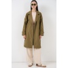 Kadın Kruvaze Yaka Trençkot 5987 - Haki