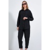 Kadın Siyah Oversize Keten Alt Üst Takım 6622
