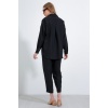 Kadın Siyah Oversize Keten Alt Üst Takım 6622