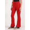 6649 İspanyol Paça Kemerli Pantolon - Kırmızı