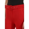 6649 İspanyol Paça Kemerli Pantolon - Kırmızı