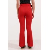 6649 İspanyol Paça Kemerli Pantolon - Kırmızı
