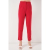 Kadın Kırmızı Yüksek Bel Kumaş Pantolon 6650