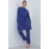 Kadın İndigo Örme Pantolon Tunik Alt Üst Takım 6654