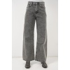 Kadın Bol Paça Yüksek Bel Palazzo Kot Pantolon 6656 - Gri