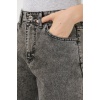 Kadın Bol Paça Yüksek Bel Palazzo Kot Pantolon 6656 - Gri