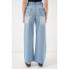 Kadın Bol Paça Yüksek Bel Palazzo Kot Pantolon 6656 - Açık Mavi