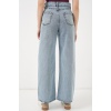 Kadın Bol Paça Yüksek Bel Palazzo Kot Pantolon 6656 - A.Mavi