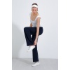 Kadın Lacivert Bol Paça Çımalı Pantolon 6662