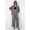 6699 Leopar Desenli Alt Üst Takım - Antrasit