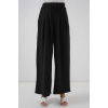 Kadın Geniş Paça Pileli Pantolon 6718 - Siyah