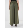 Kadın Geniş Paça Pileli Pantolon 6718 - Haki