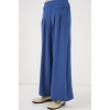 Kadın Geniş Paça Pileli Pantolon 6718 - İndigo