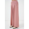 Kadın Geniş Paça Pileli Pantolon 6718 - Gül Kurusu